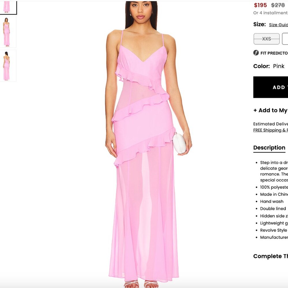 Lovers and Friends Kimbra Gown in Pink M